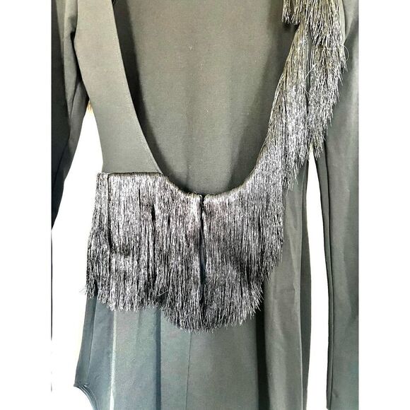 The Attico panelled long-sleeved midi dress black IT44 US8 - Picture 5 of 13